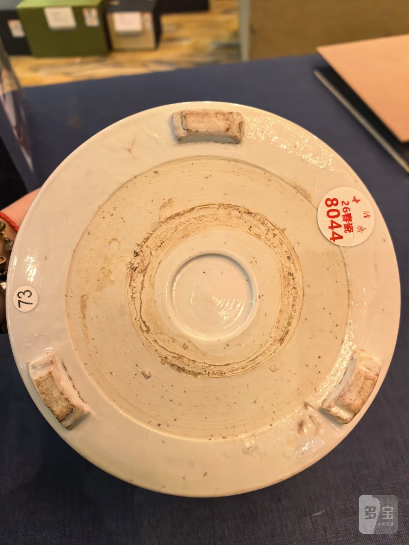清康熙 青花山水人物三足笔海 - 图7